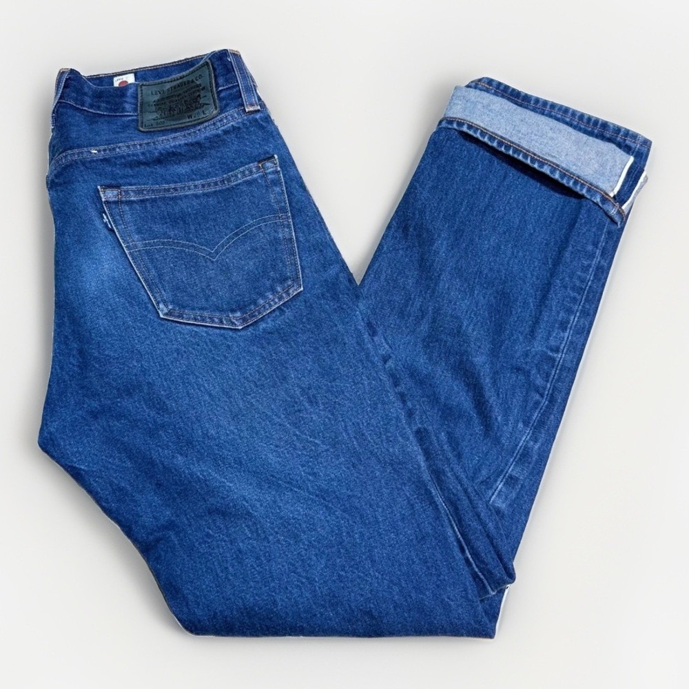 Levis 505 Regular Fit Jeans 29x32 Selvedge Japanese Denim Blue Straight Leg Mens